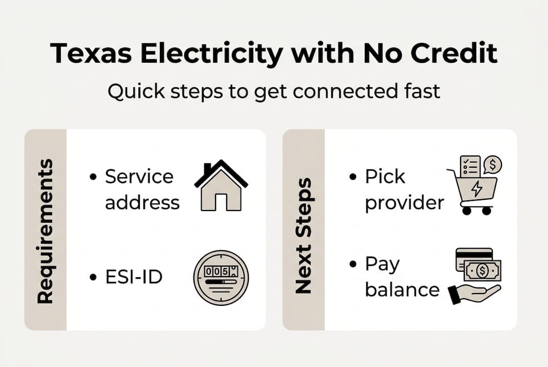 Infographic showing Texas electricity enrollment steps