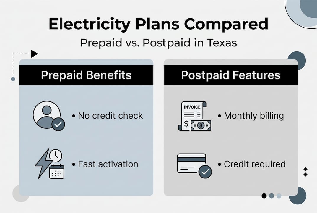 Infographic contrasting prepaid and postpaid plans