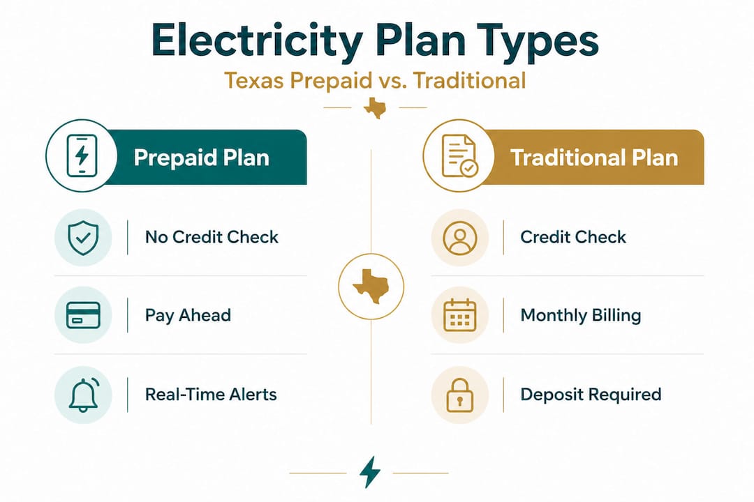 Infographic comparing prepaid and traditional electricity plans