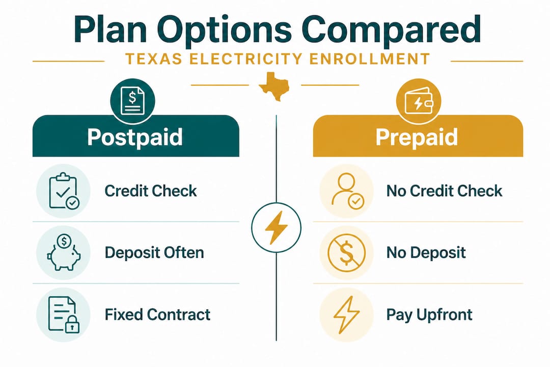 Infographic comparing postpaid and prepaid electricity options