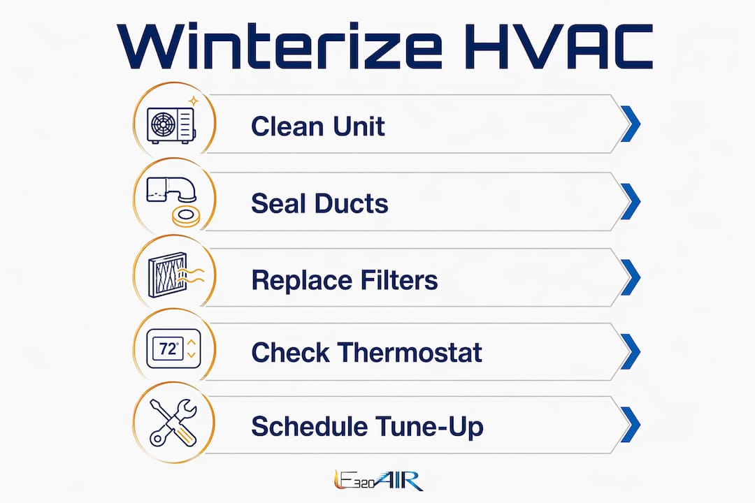 Infographic of HVAC winterization 5 steps