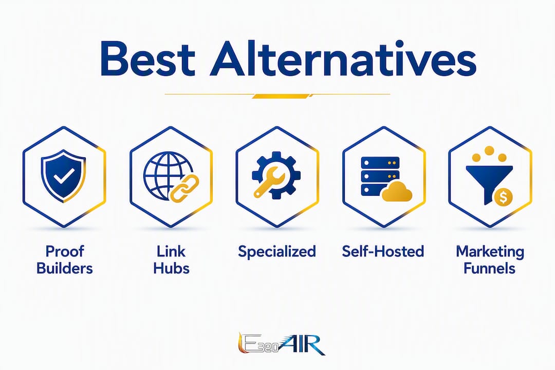 Infographic showing hierarchy of landing page platform types