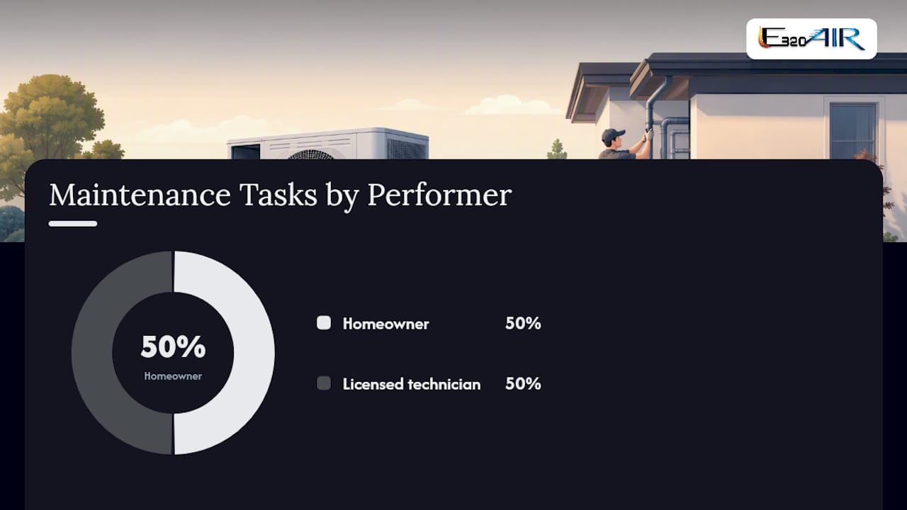 Chart of heat pump maintenance tasks by responsible party