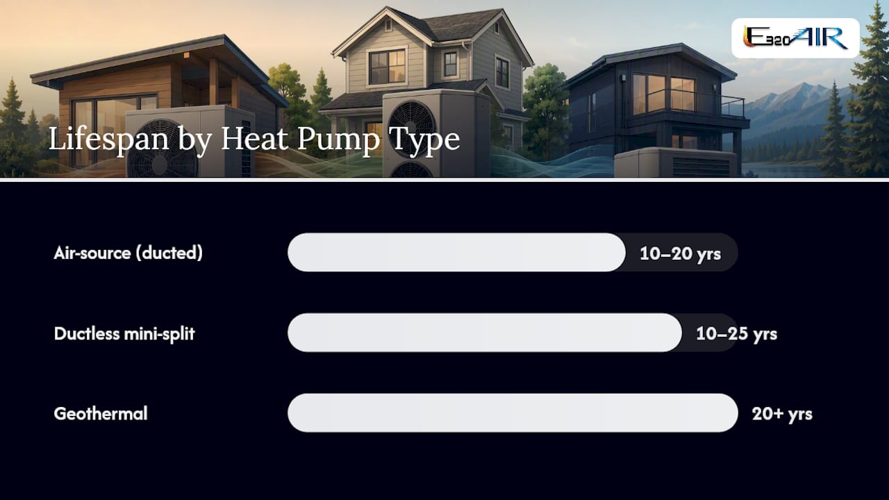 Heat Pump Lifespan by Type: What the Studies Actually Show — overview diagram