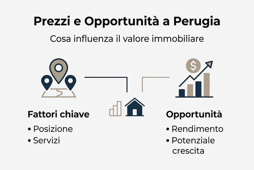 Panoramica illustrata su prezzi e occasioni del mercato immobiliare a Perugia