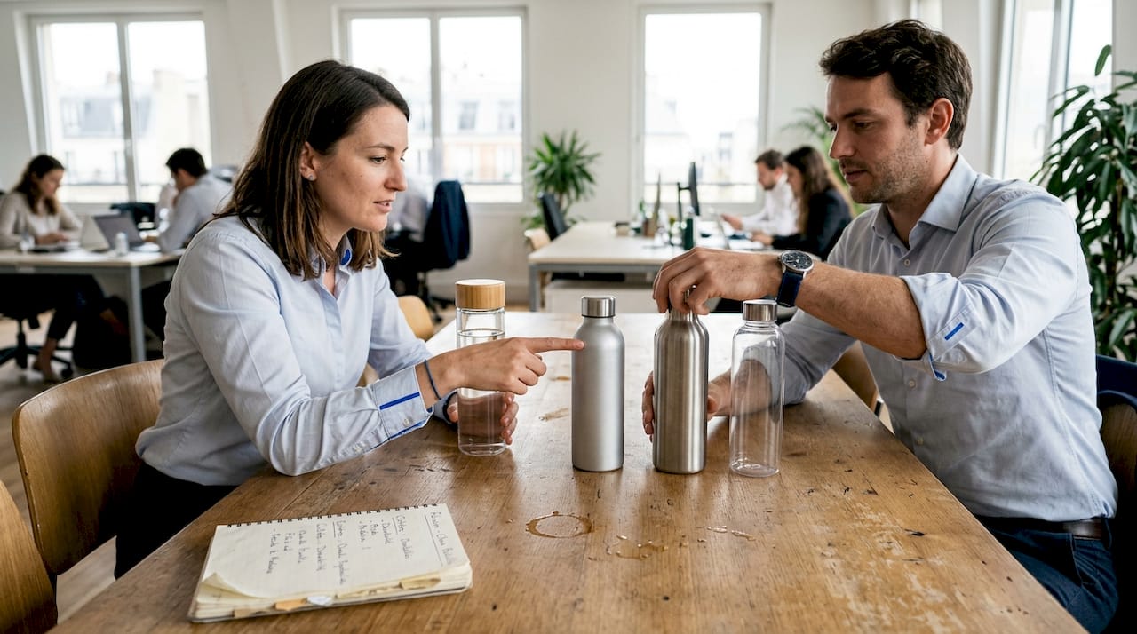 Impact écologique des bouteilles réutilisables : guide 2026 2 Plastique, verre, aluminium ou inox : quel matériau choisir pour sa bouteille ?