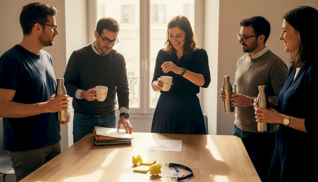 Cadeaux gravés prénom : boostez l'engagement en entreprise 1 Moment convivial entre collègues autour de mugs personnalisés