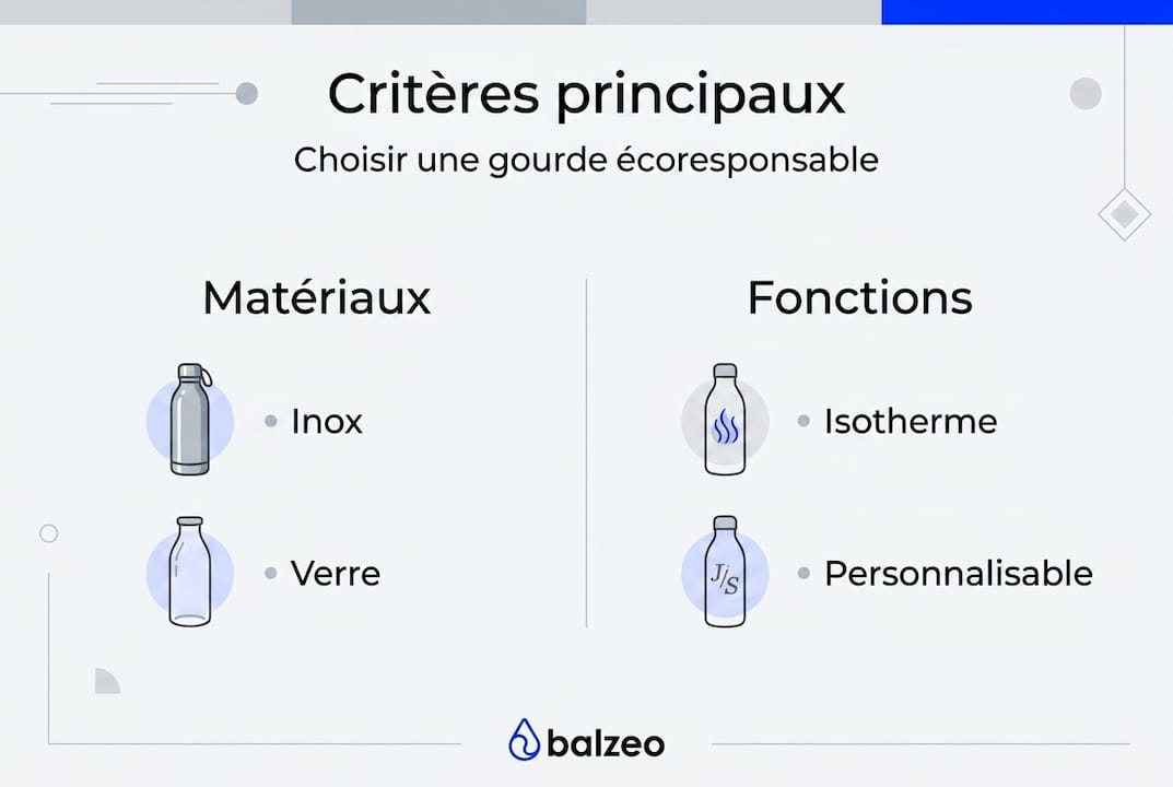 Sélectionner une gourde design : guide pratique écoresponsable 1 Infographie : comment choisir une gourde stylée ?
