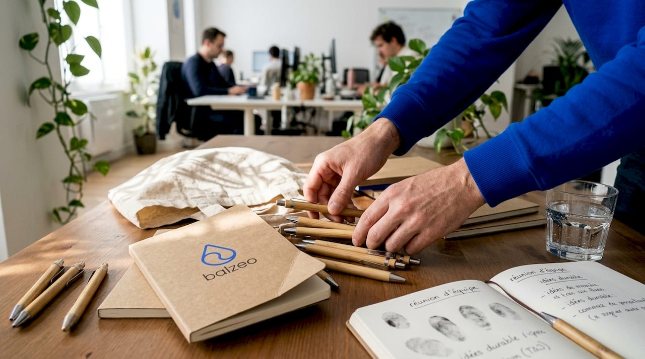 Bien choisir un goodies durable : conseils pratiques et premium 1 Des accessoires de bureau écoresponsables à portée de main sur votre espace de travail
