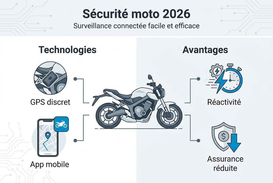 Infographie : les bons réflexes pour surveiller sa moto connectée au quotidien