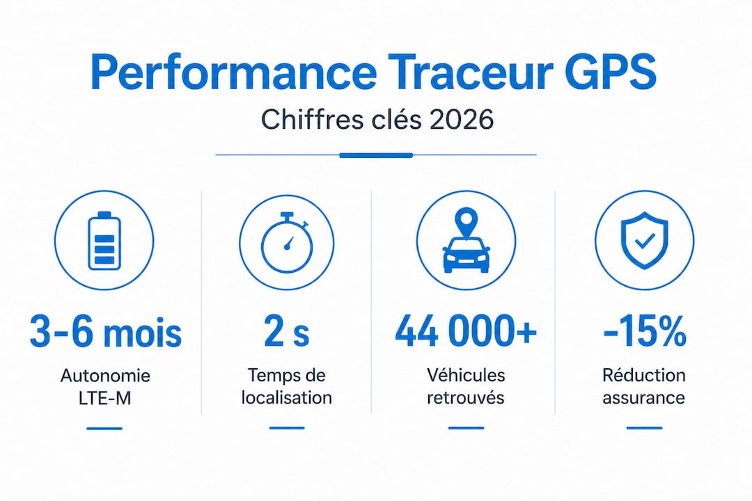 Infographie : tout savoir sur l’autonomie et la performance des traceurs GPS pour voiture