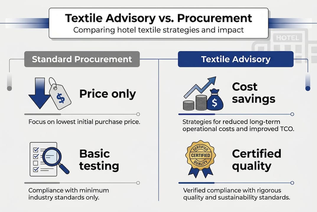 Infographic comparing advisory versus procurement