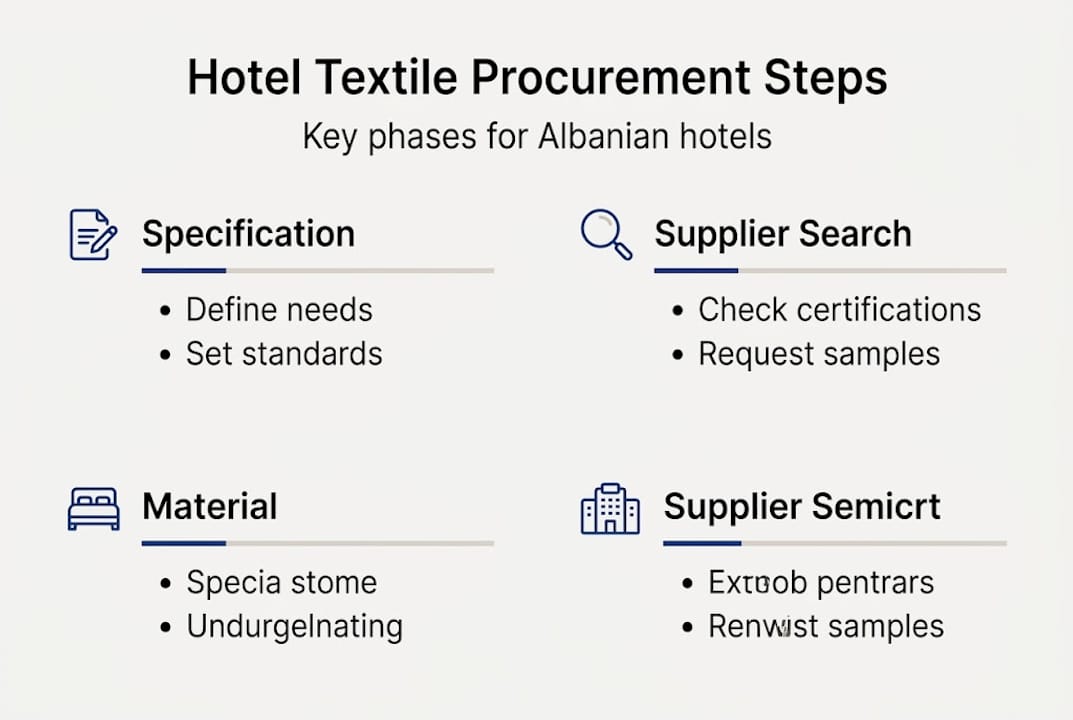 Infographic of hotel textile procurement steps