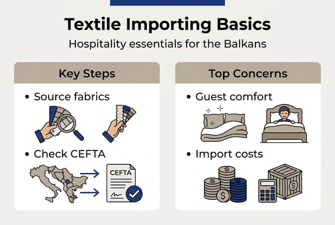 Infographic on textile importing steps and concerns