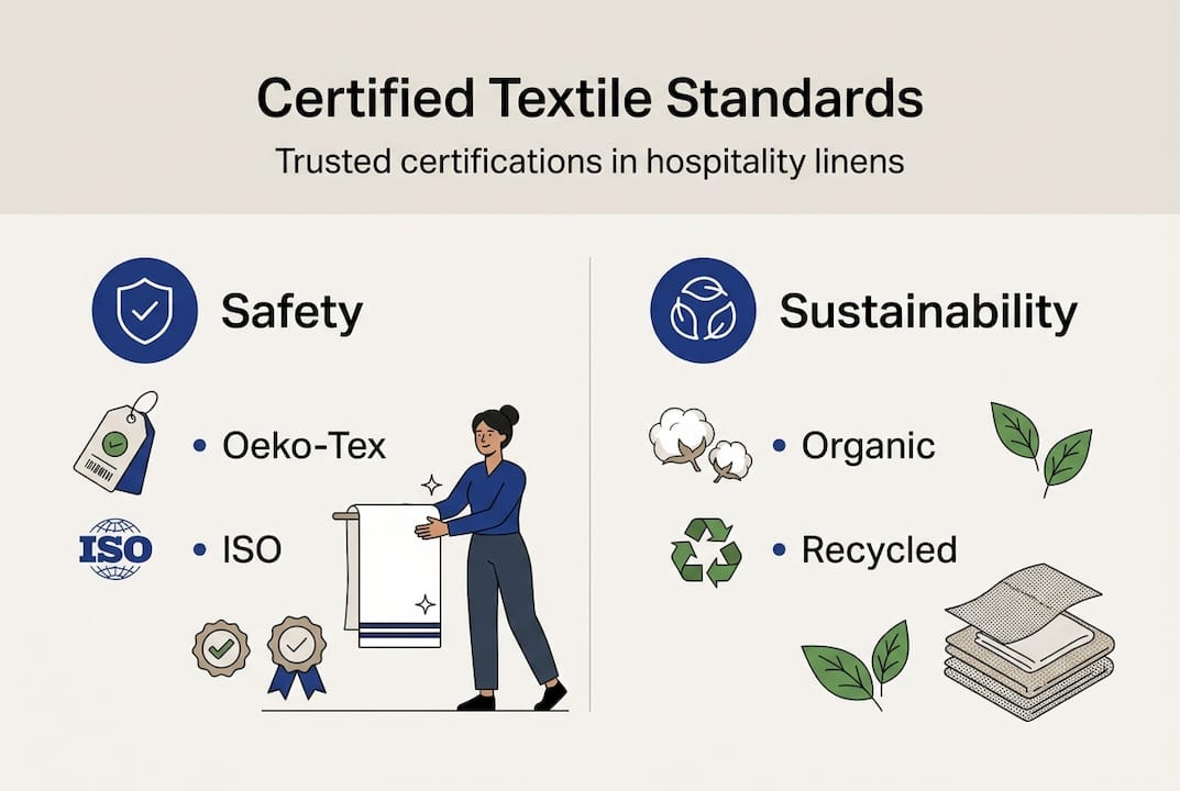 Infographic certified textile standards hospitality