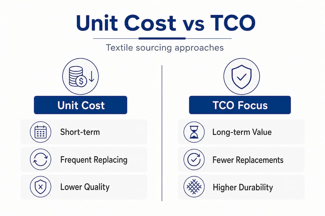 Infographic comparing unit cost and TCO approaches