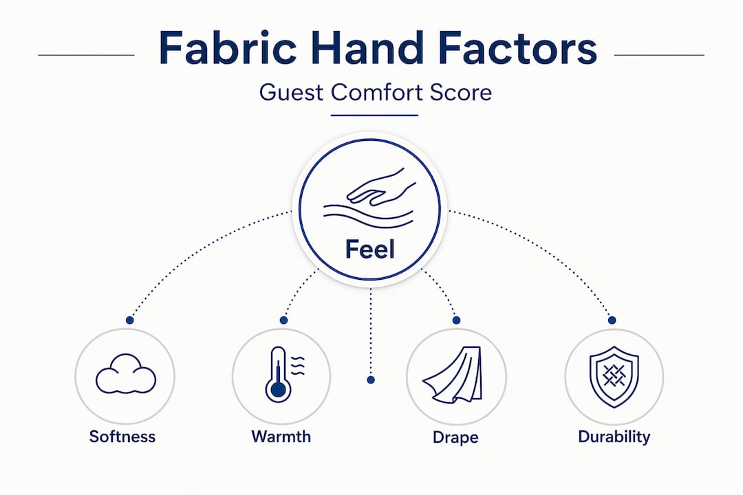 Hierarchy infographic on fabric hand factors