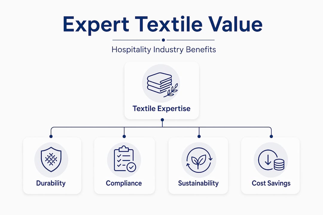Hierarchy graphic outlining expert textile benefits