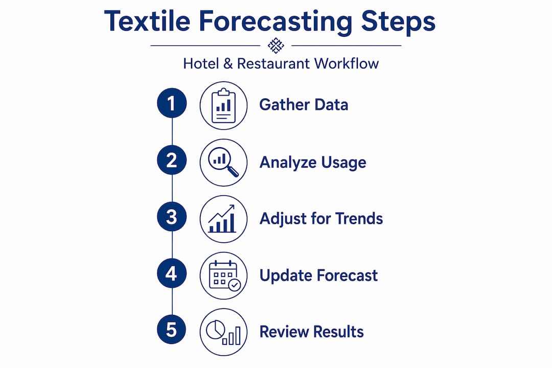 Infographic of textile forecasting workflow steps