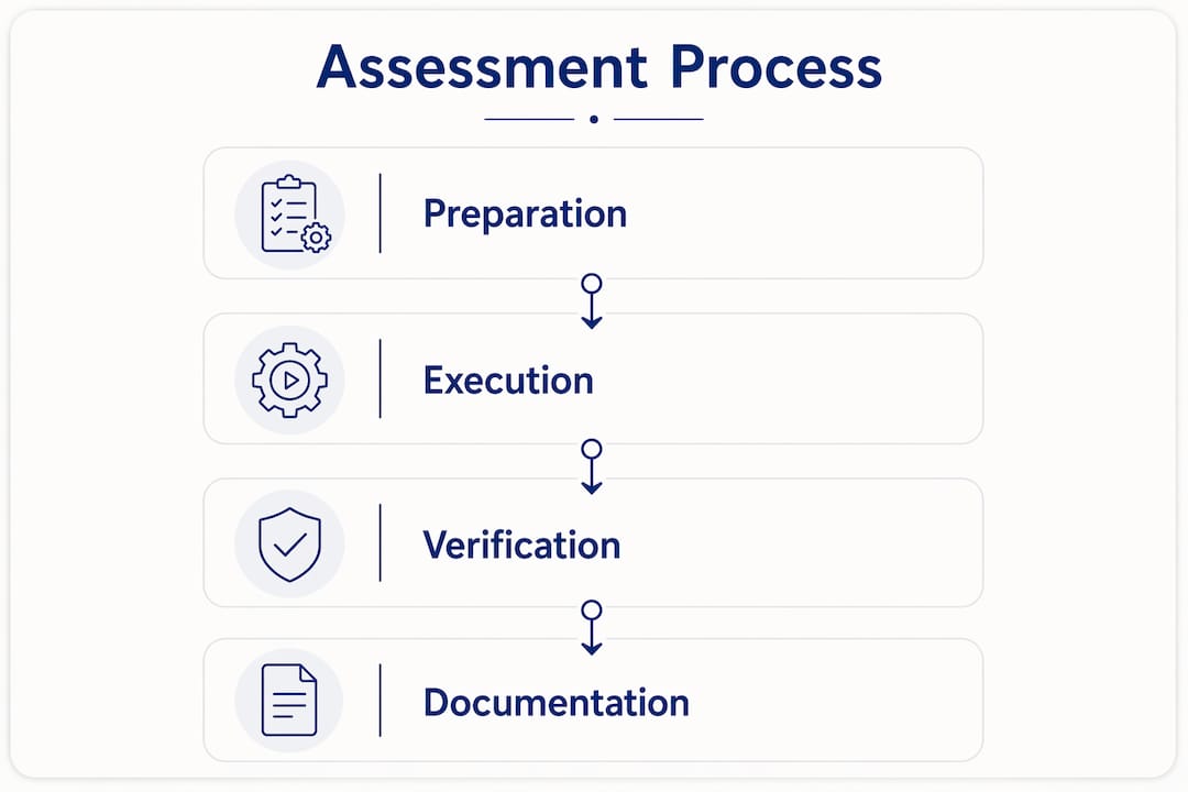 Infographic showing hotel textile assessment steps