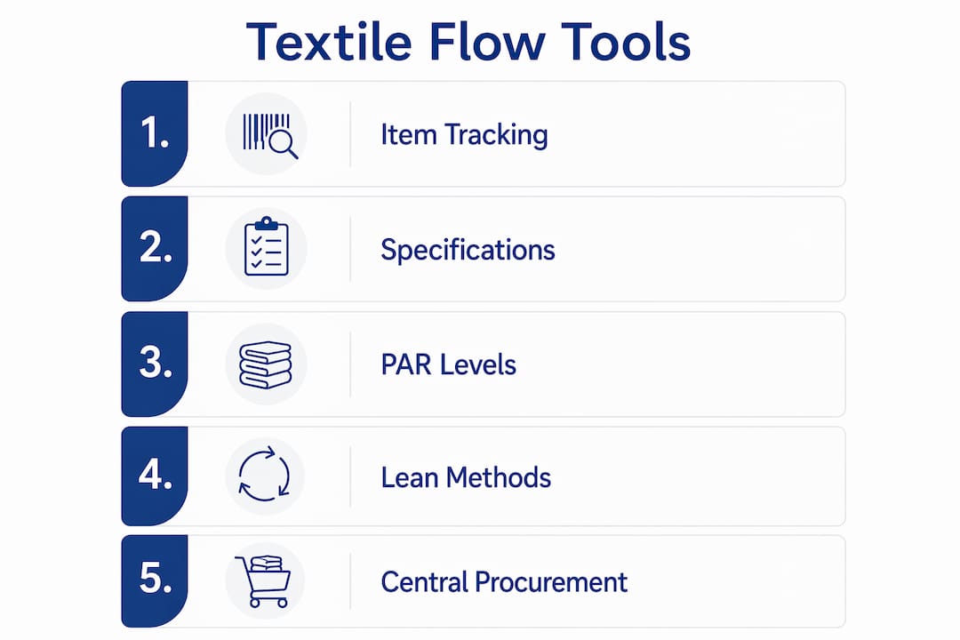 Infographic showing textile flow optimization steps