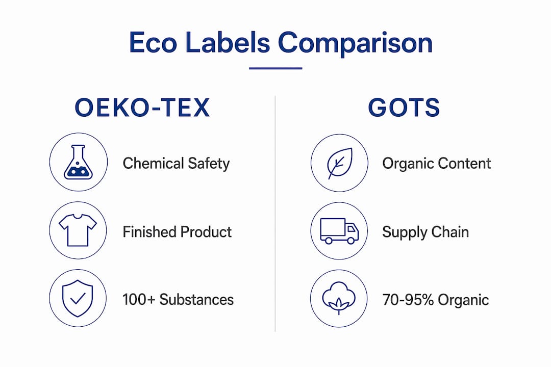 Infographic comparing OEKO-TEX and GOTS certifications
