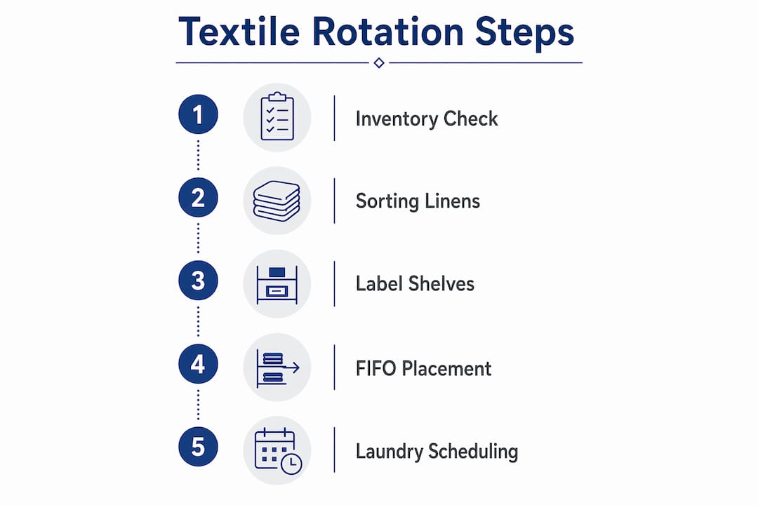 Infographic summarizing textile rotation steps