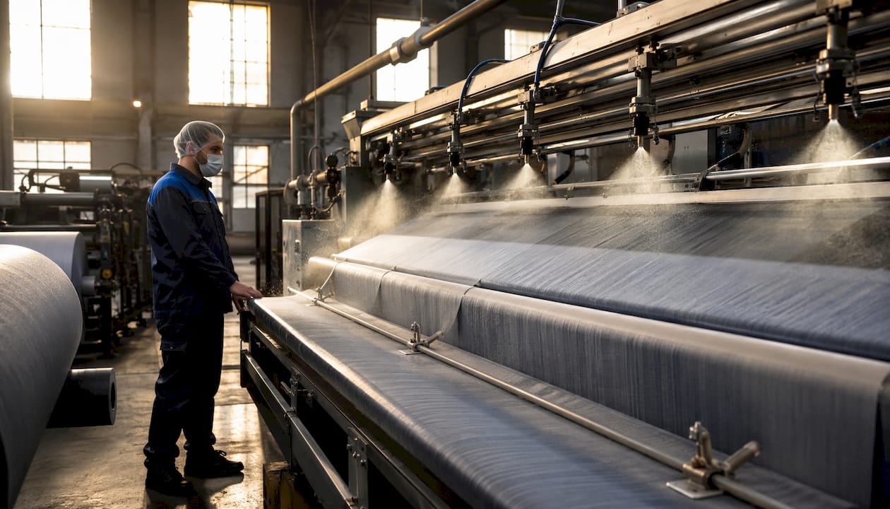 Textile machinery applying antimicrobial treatment
