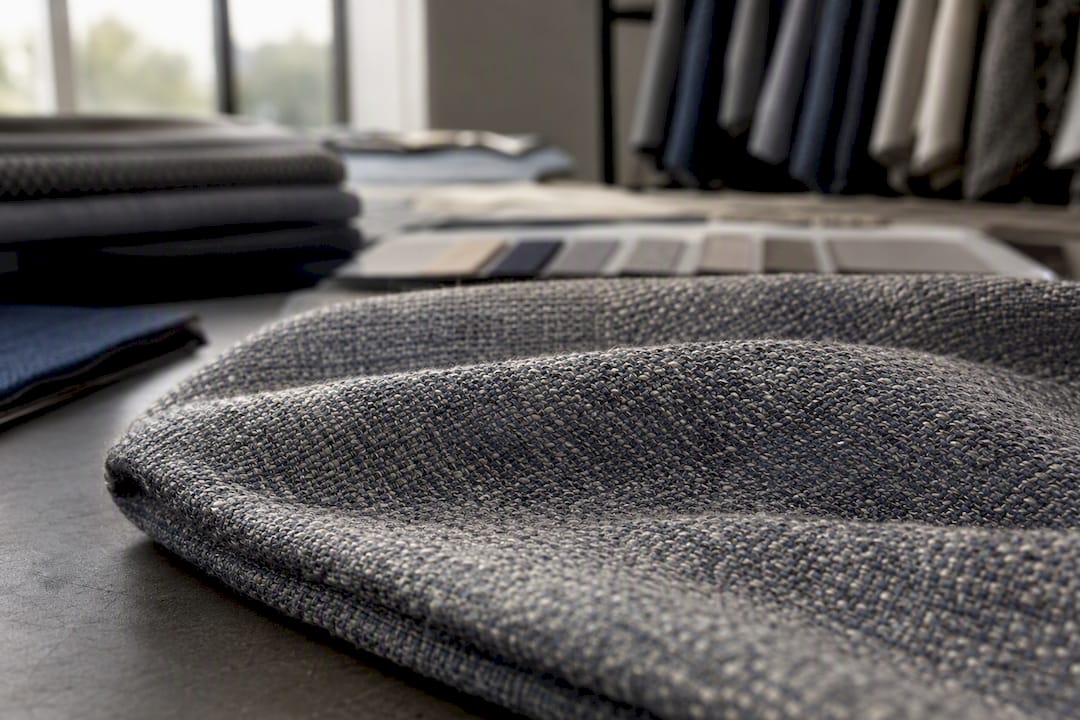 Close-up of antimicrobial hospitality textile fibers