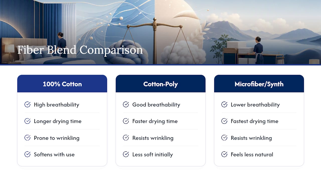 Comparison chart of fiber blends performance