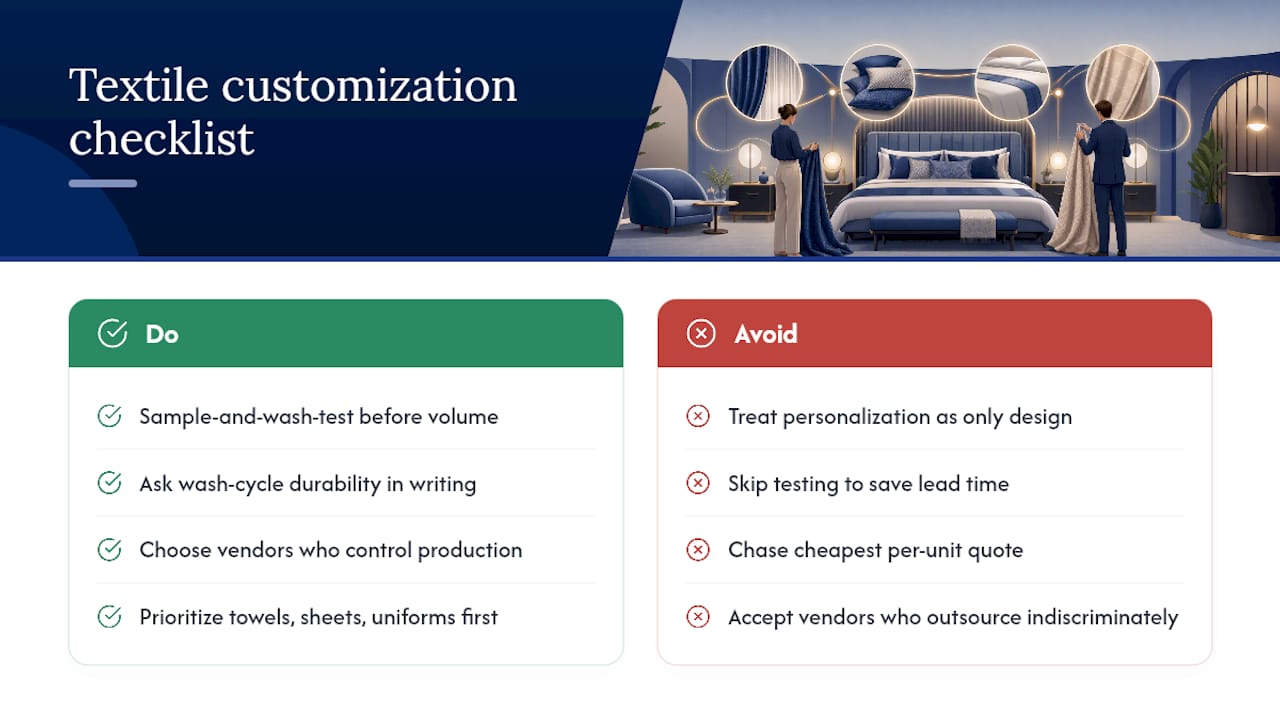What most hotels get backward about textile customization — overview diagram