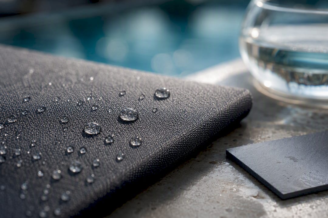 Water beading on coated upholstery textile