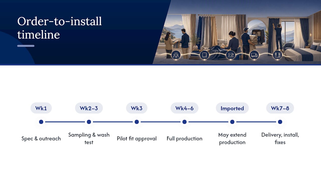 Six-to-ten-week hotel curtain procurement timeline