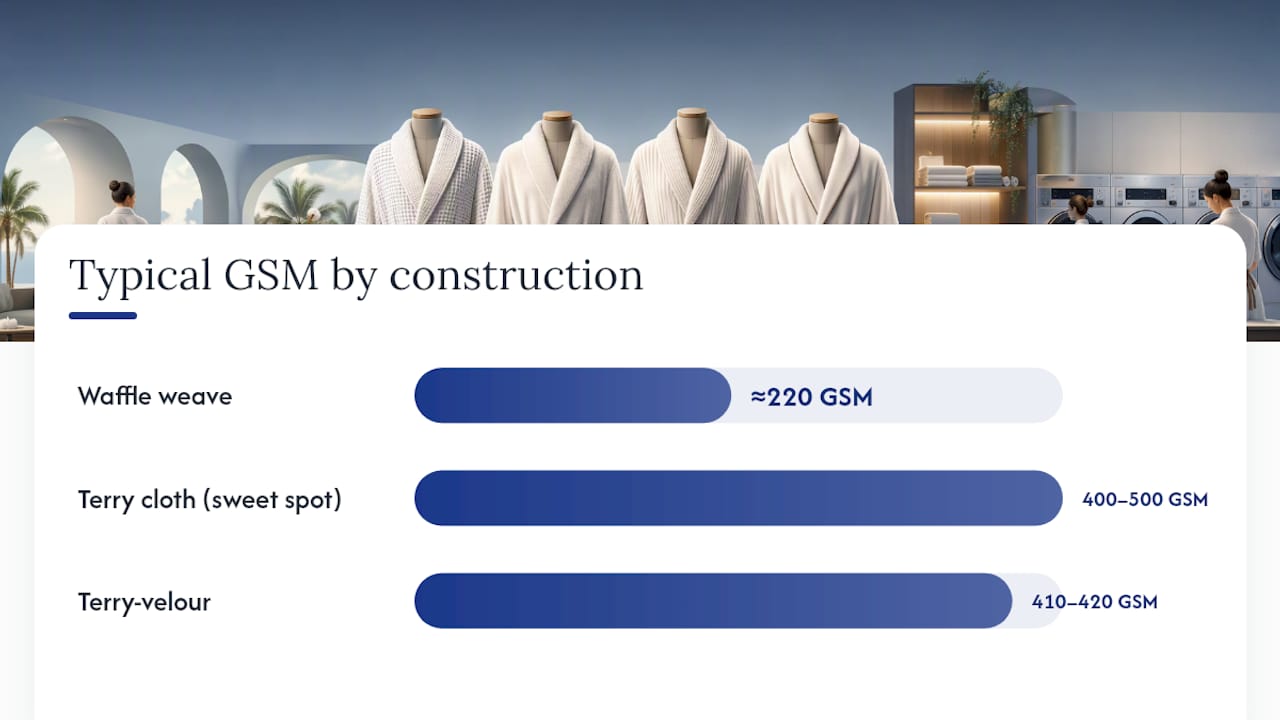 Comparison of four hotel bathrobe fabric types