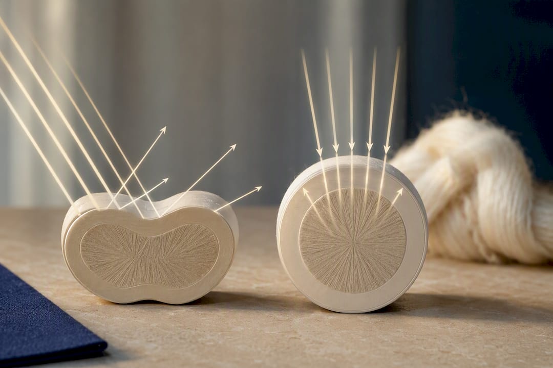 Untreated and mercerized cotton fiber shapes