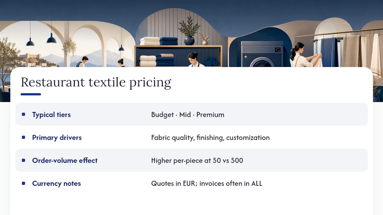 How Much Do Restaurant Textile Sets Cost in Albania? — overview diagram