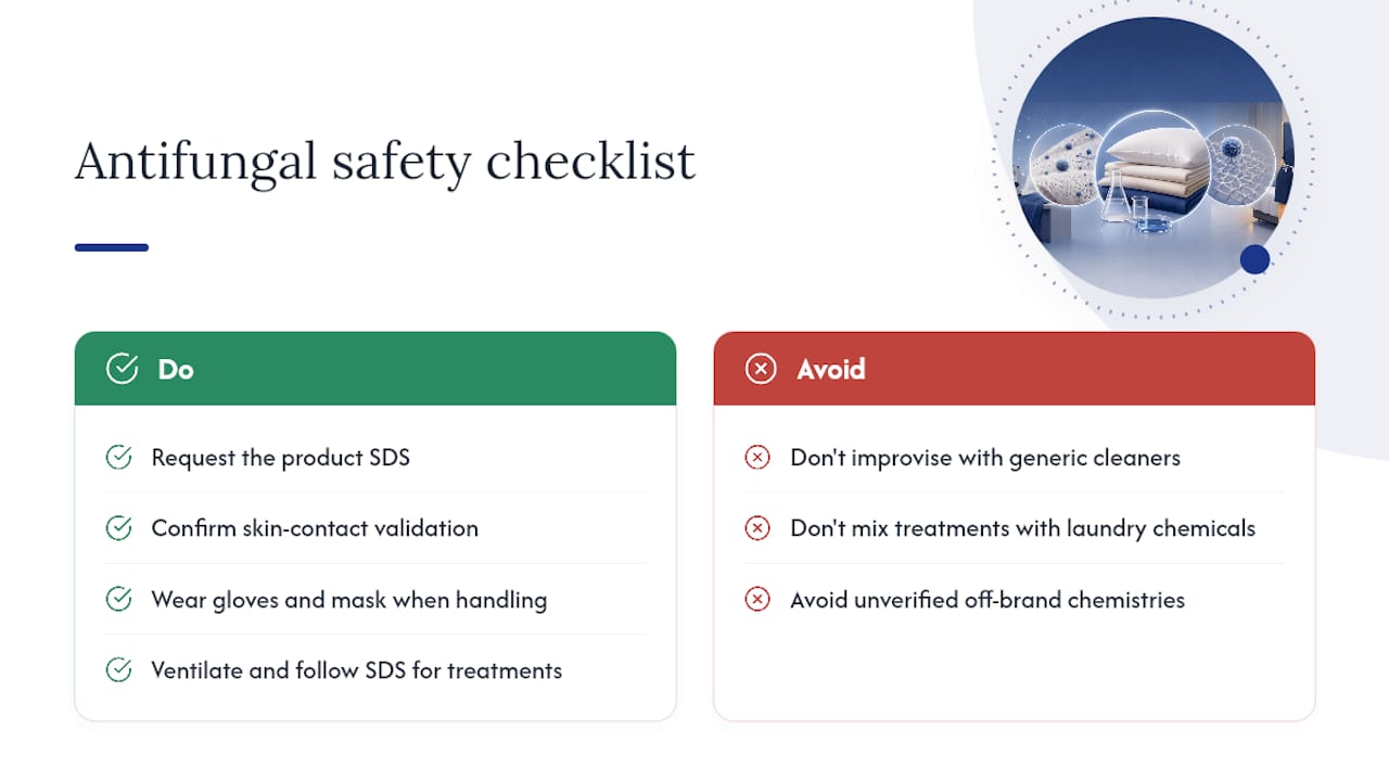 Are Antifungal Textile Treatments Safe for Guests and Staff? — overview diagram