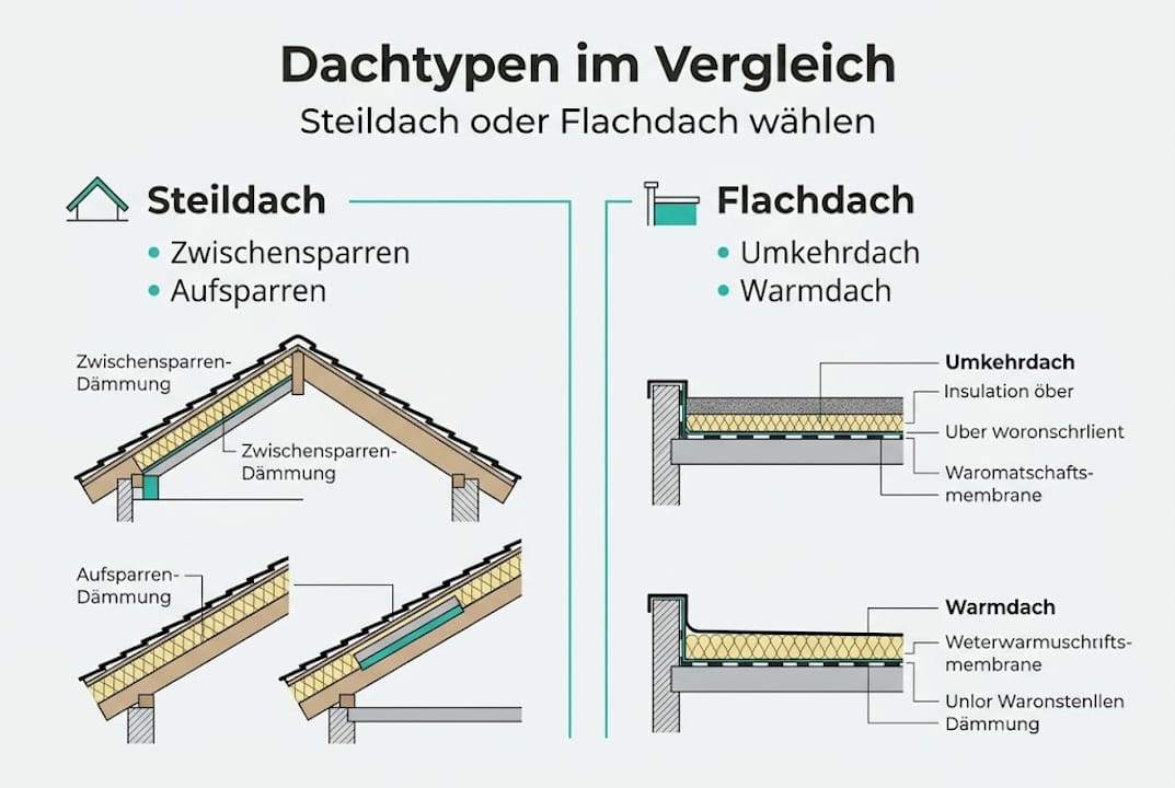 Übersicht: Lösungen für Steildächer und Flachdächer im Vergleich