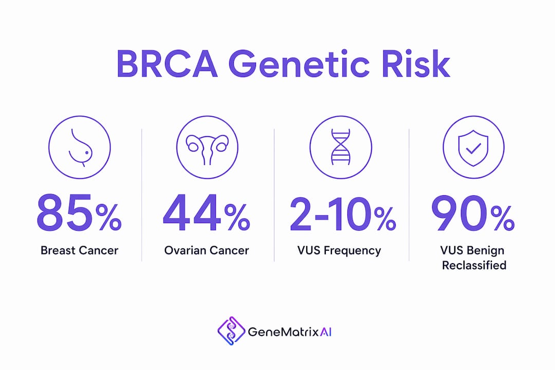 Infographic showing BRCA genetic risk statistics