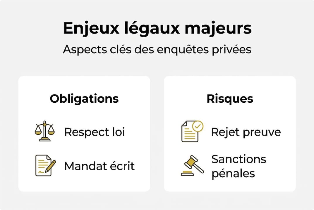 Infographie : Comprendre les aspects juridiques des investigations privées