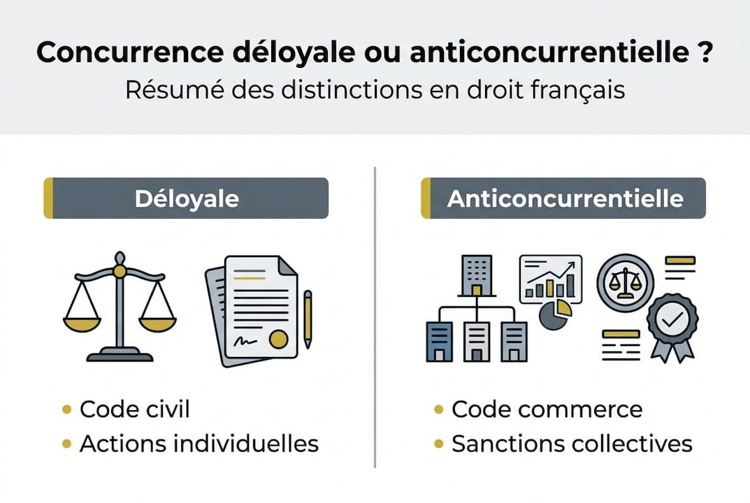 Infographie : comprendre les différences entre le droit de la concurrence et la lutte contre la concurrence déloyale