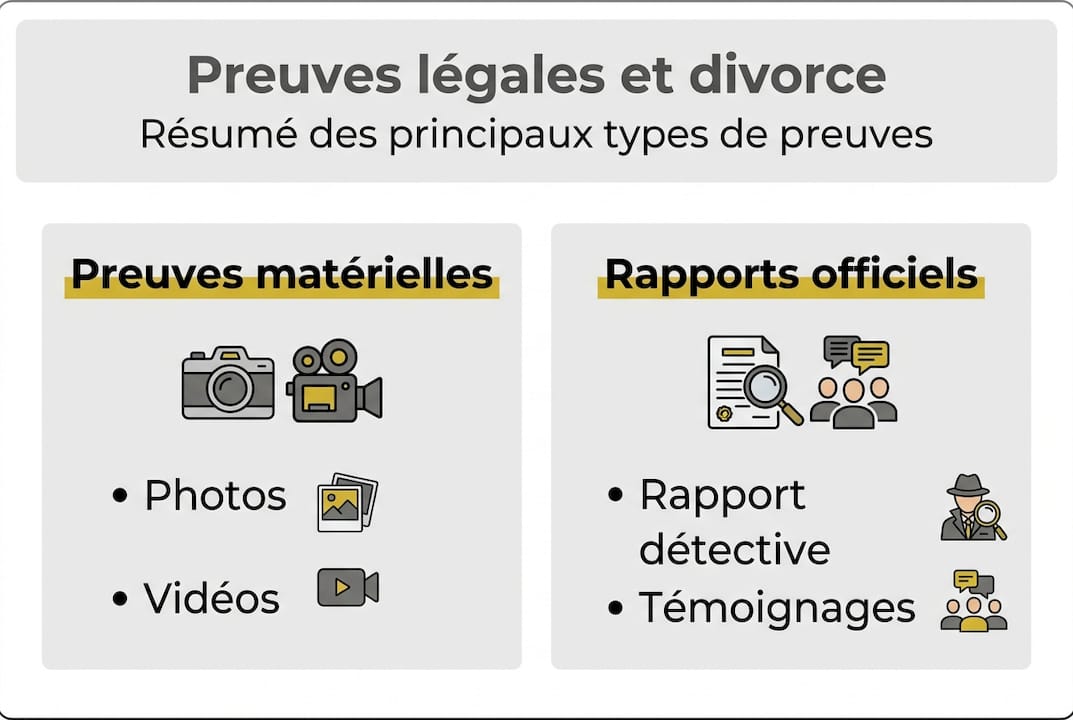 Infographie : quelles preuves présenter lors d’un divorce ?