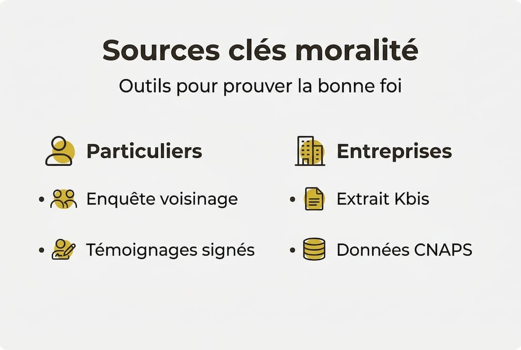 Panorama des principales sources pour contrôler la moralité