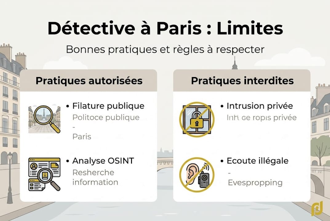 Infographie : ce qu’il faut savoir sur le cadre légal et les méthodes des détectives privés à Paris