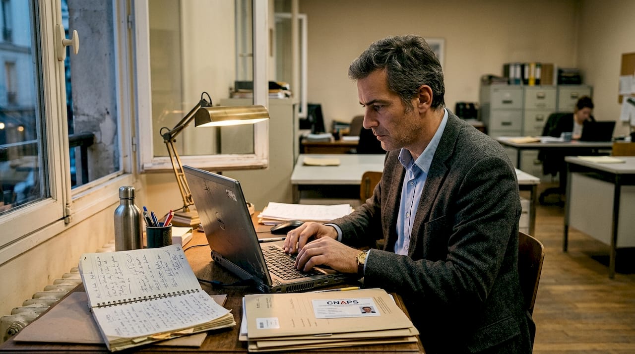 Le détective privé consigne ses observations dans un rapport de surveillance.