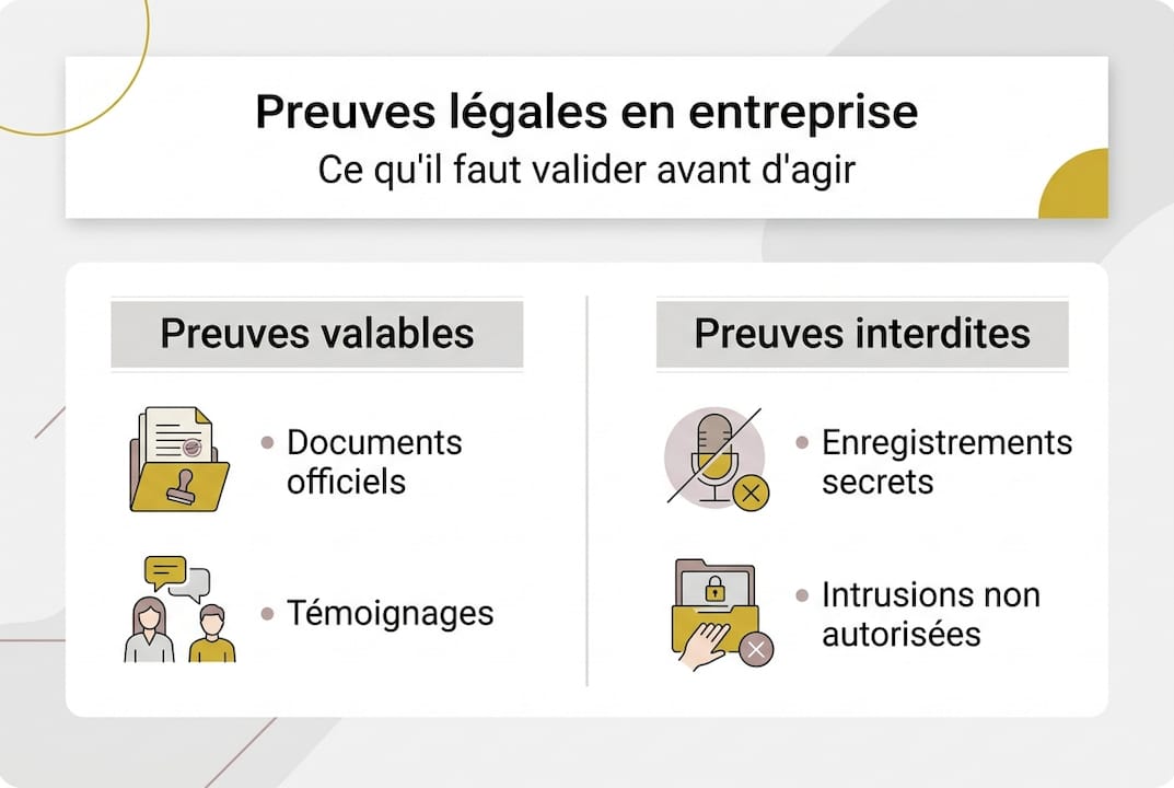 Panorama des preuves recevables et non recevables en justice