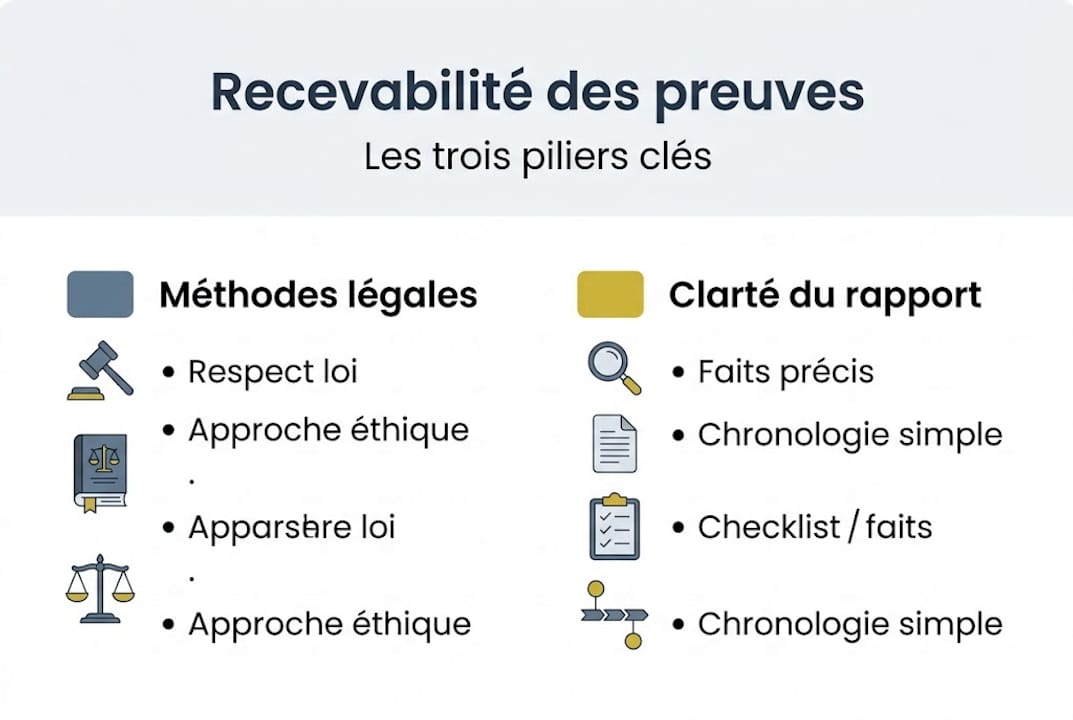 Infographie : la recevabilité des preuves issues d’un détective privé agréé