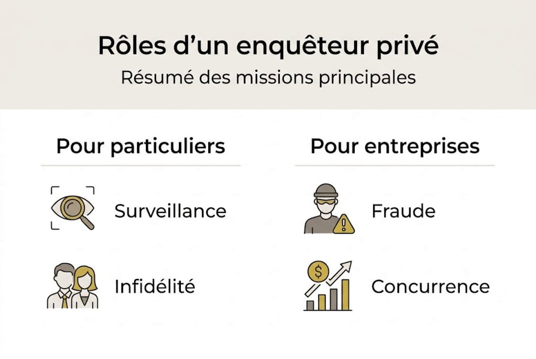Panorama des principales missions du détective privé : interventions auprès des particuliers et des entreprises