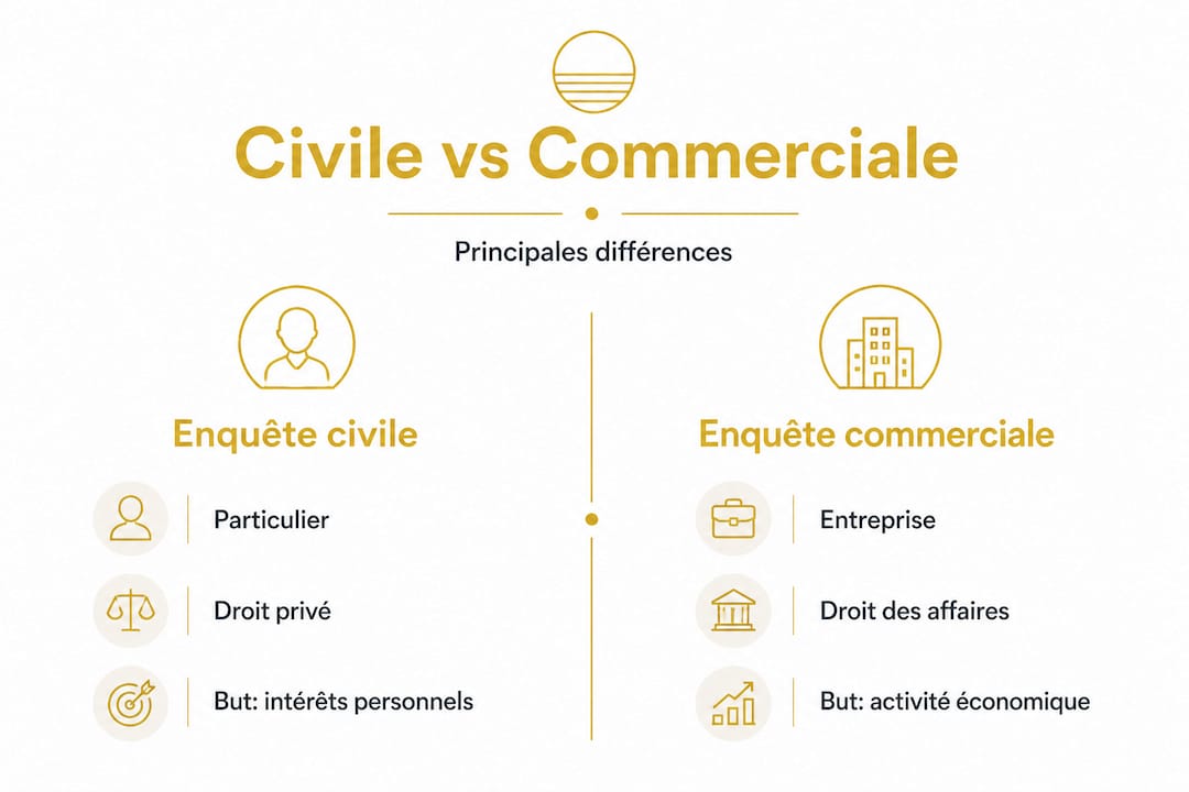 Infographie : les différences entre procédure civile et procédure commerciale