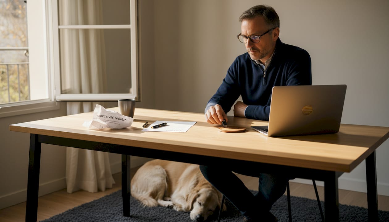Un homme, installé autour d'une table basse, s'interroge sur la fiabilité des preuves numériques.